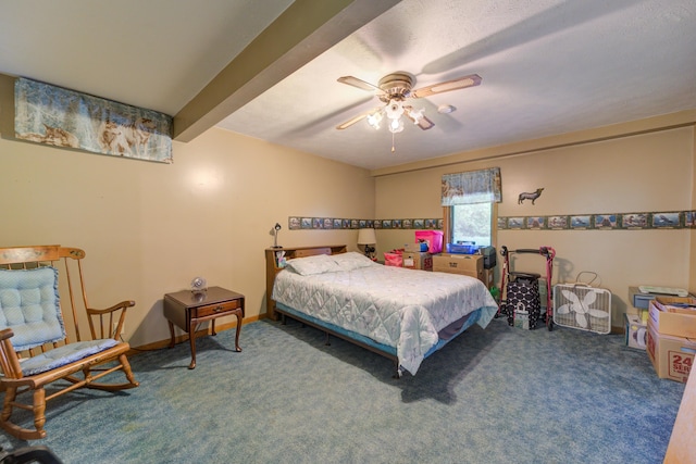 4470 Peach Ridge Ave NW, Grand Rapids, MI 49544 - carpeted bedroom featuring beam ceiling and a ceiling fan