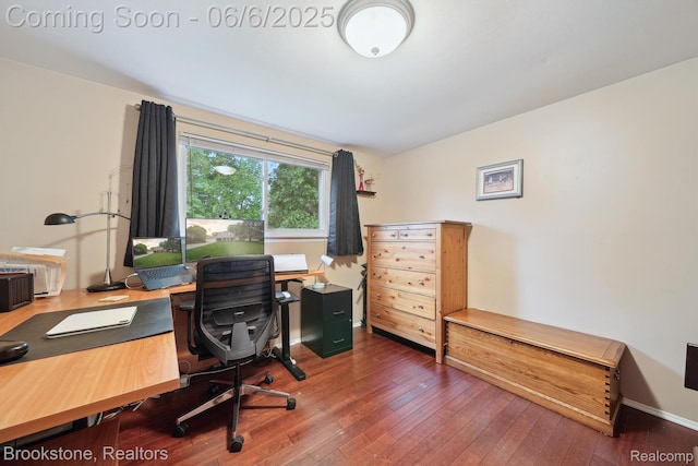 2831 Aurora Dr, Lake Orion, MI 48360 - office area featuring hardwood / wood-style flooring and baseboards