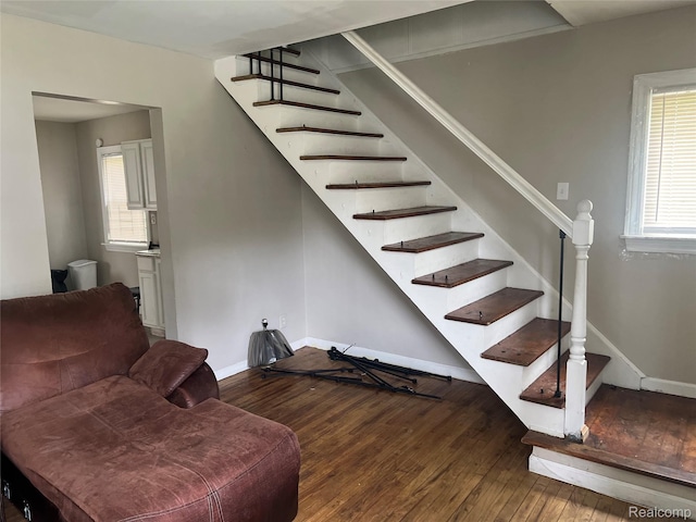 20294 Moenart St, Detroit, MI 48234 - stairs with wood-type flooring and baseboards
