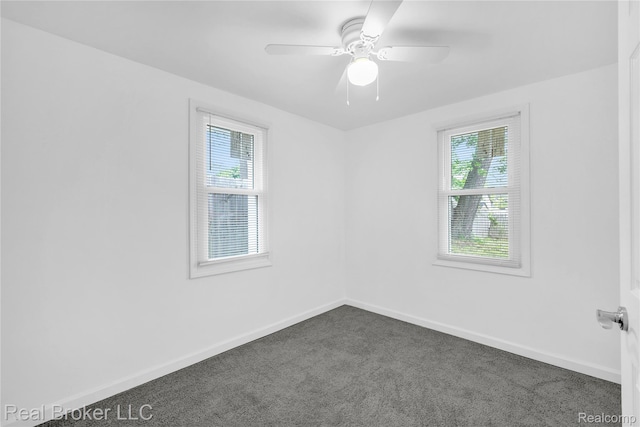 2089 Kenneth St, Burton, MI 48529 - spare room with dark carpet, baseboards, and ceiling fan