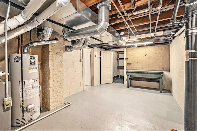 269 E 24th St, Holland, MI 49423 - unfinished basement featuring water heater and concrete block wall