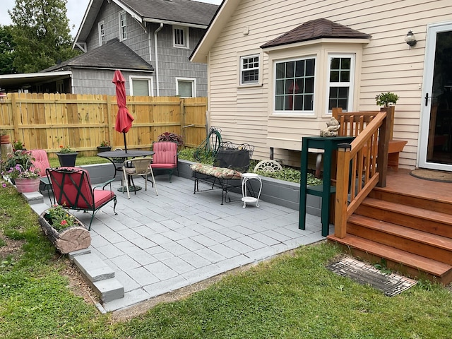 50 N Sprague St, Coldwater, MI 49036 - view of patio featuring a wooden deck