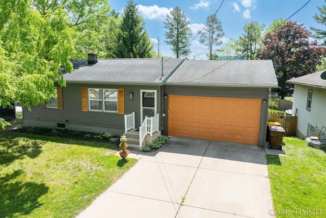 510 W Marshall St, Hastings, MI 49058 - view of front of property with an attached garage, a chimney, and roof with shingles
