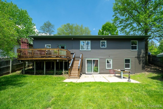 510 W Marshall St, Hastings, MI 49058 - back of property featuring stairway, a deck, and a patio area