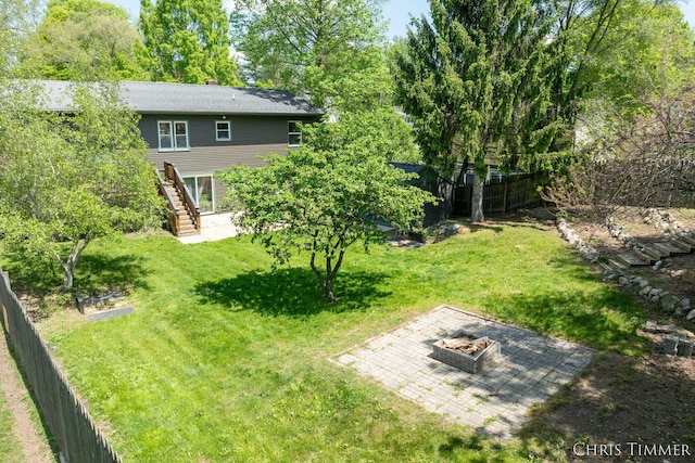 510 W Marshall St, Hastings, MI 49058 - view of yard featuring stairs and a patio area