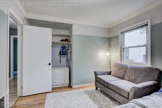 4511 Rosewold Ave, Royal Oak, MI 48073 - living room featuring crown molding and wood finished floors
