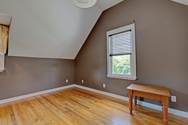 350 N Broadway St, Lake Orion, MI 48362 - additional living space with vaulted ceiling, hardwood / wood-style flooring, and baseboards