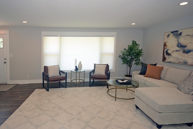222 S Park St, Zeeland, MI 49464 - living area with wood finished floors, recessed lighting, and baseboards