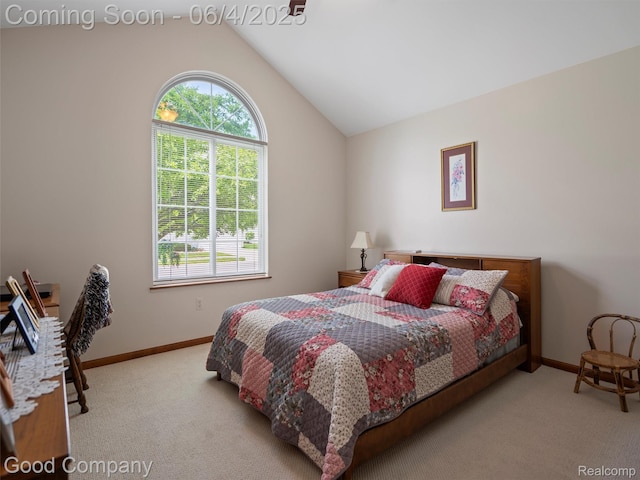 864 Challenging Trl, South Lyon, MI 48178 - carpeted bedroom with vaulted ceiling and baseboards
