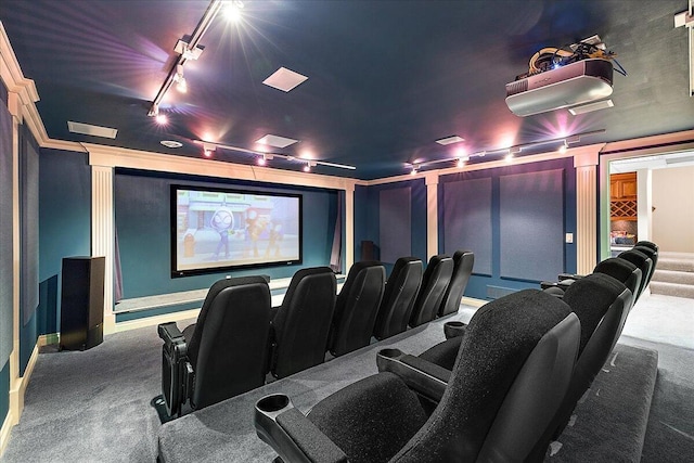 998 Eagle Ave, Ann Arbor, MI 48103 - carpeted cinema room with rail lighting and baseboards