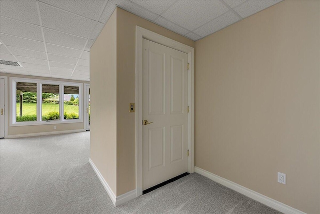 998 Eagle Ave, Ann Arbor, MI 48103 - hall with a drop ceiling, carpet, and baseboards