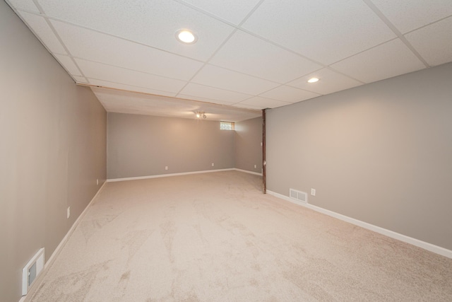 242 S Wallace Blvd, Ypsilanti, MI 48197 - finished below grade area with carpet flooring, a drop ceiling, recessed lighting, and baseboards