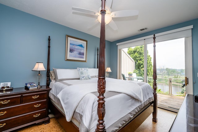 193 Wayne St, Saint Joseph, MI 49085 - bedroom featuring access to exterior and a ceiling fan