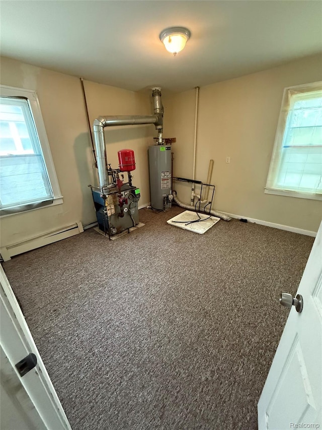 7551 Toepfer Rd, Warren, MI 48091 - utility room featuring gas water heater and baseboard heating