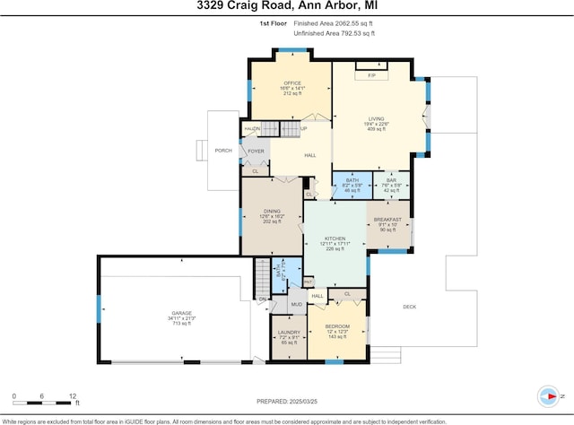 3329 Craig Rd, Ann Arbor, MI 48103 - room layout