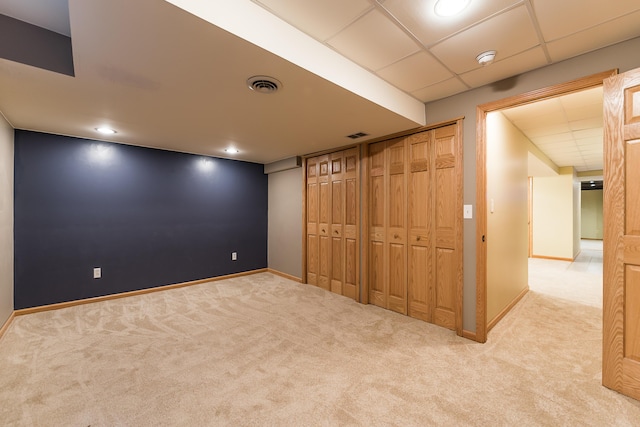 3329 Craig Rd, Ann Arbor, MI 48103 - unfurnished bedroom featuring carpet, baseboards, a paneled ceiling, and recessed lighting