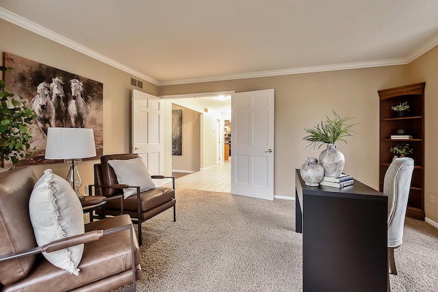 3329 Craig Rd, Ann Arbor, MI 48103 - office area with ornamental molding, light colored carpet, and baseboards