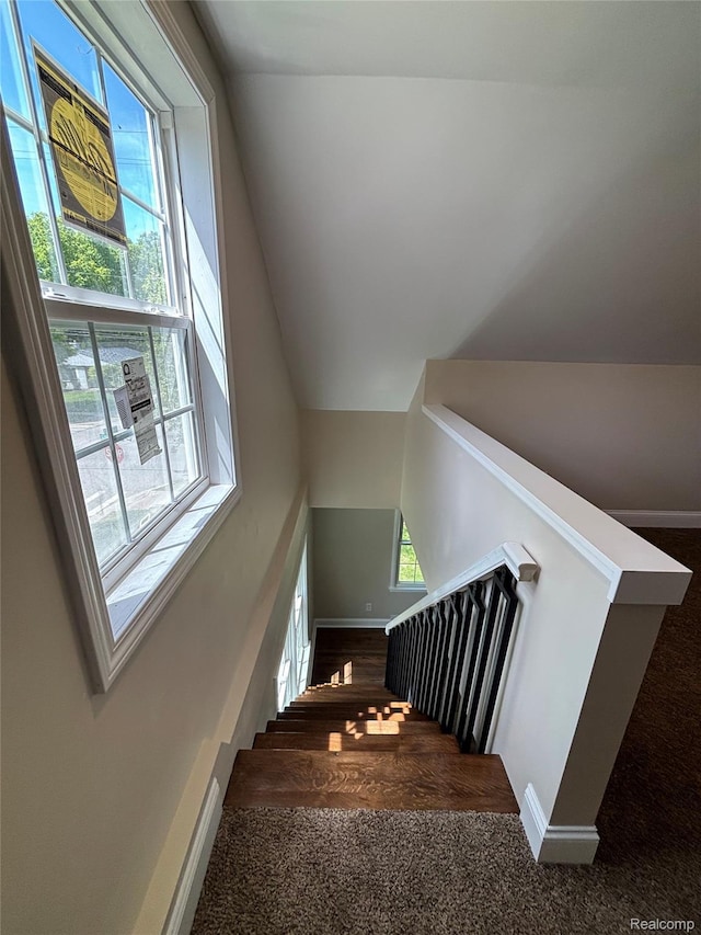 1139 S 7th St, Ann Arbor, MI 48103 - staircase with carpet flooring and baseboards