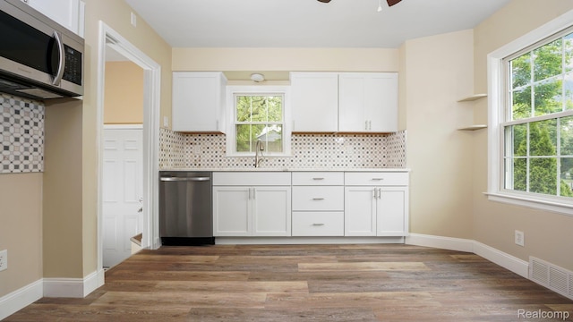 1139 S 7th St, Ann Arbor, MI 48103 - kitchen with stainless steel appliances, healthy amount of natural light, and white cabinets