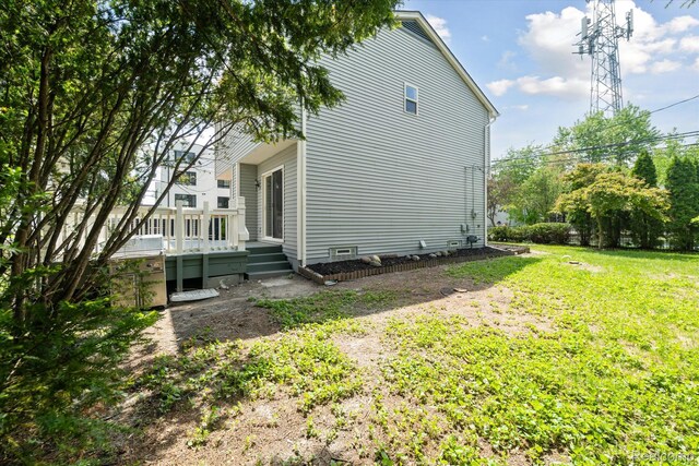 1011 Knowles St, Royal Oak, MI 48067 - view of side of property featuring a yard and a wooden deck