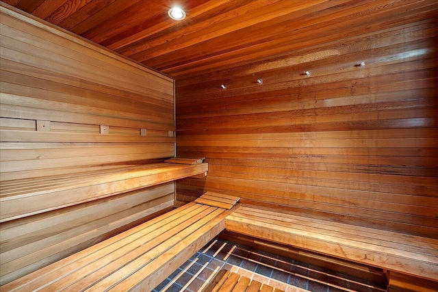 490 E Long Lake Rd, Bloomfield Hills, MI 48304 - relaxing sauna / steam room with wooden walls and wooden ceiling