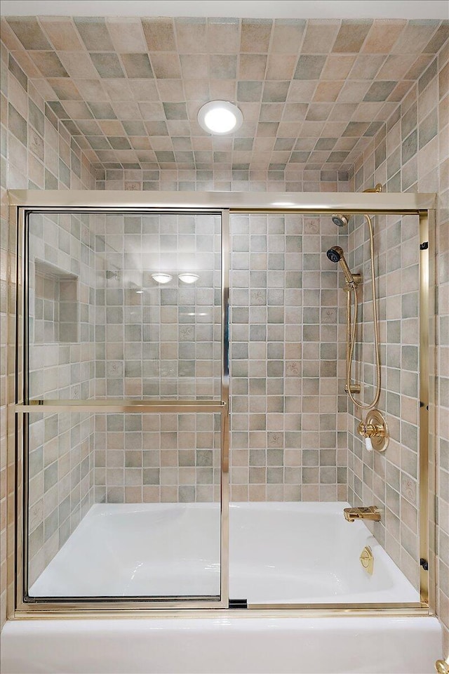 490 E Long Lake Rd, Bloomfield Hills, MI 48304 - bathroom with combined bath / shower with glass door and recessed lighting
