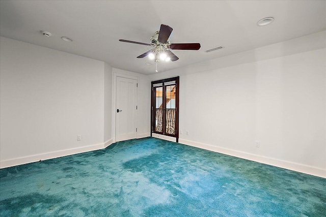 490 E Long Lake Rd, Bloomfield Hills, MI 48304 - spare room with baseboards, ceiling fan, carpet, and a smoke detector