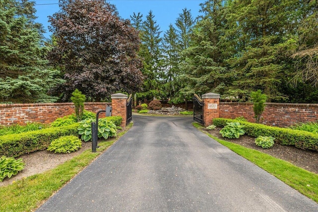 490 E Long Lake Rd, Bloomfield Hills, MI 48304 - view of asphalt driveway with a gate