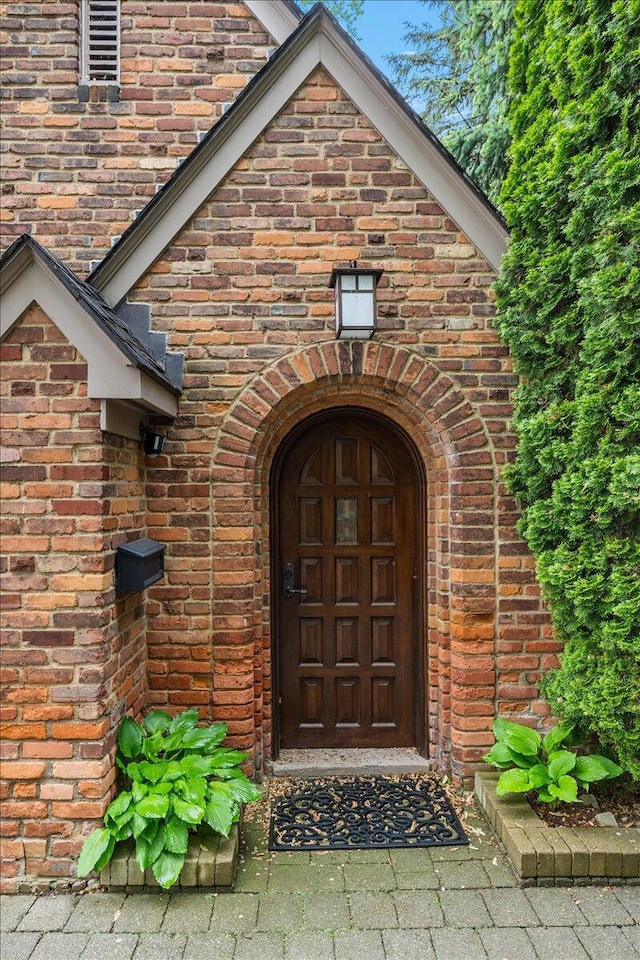 490 E Long Lake Rd, Bloomfield Hills, MI 48304 - doorway to property featuring brick siding