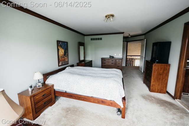 515 Oakbridge Dr, Rochester, MI 48306 - bedroom featuring ornamental molding and carpet floors