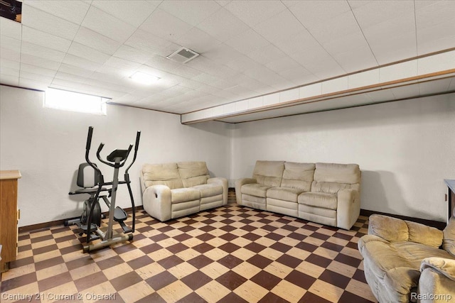 3183 Mildred St, Wayne, MI 48184 - living room with tile patterned floors and baseboards