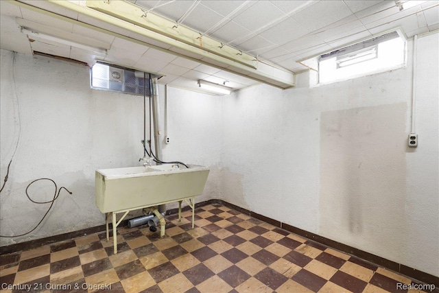 3183 Mildred St, Wayne, MI 48184 - basement featuring tile patterned floors and a sink
