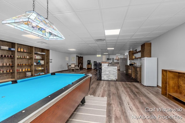 3732 E 128th St, Grant, MI 49327 - game room with wood finished floors and billiards
