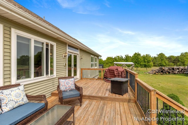 3732 E 128th St, Grant, MI 49327 - wooden deck with a lawn