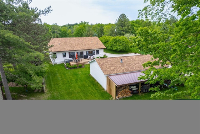 1200 Iroquois Trl, Hastings, MI 49058 - view from above of property with a heavily wooded area