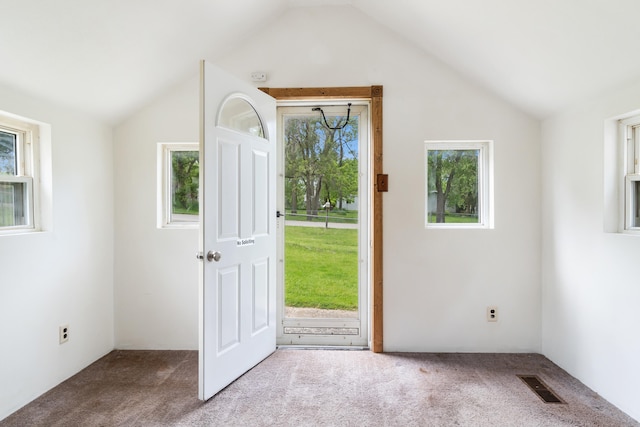 817 Annetta Ave, Jackson, MI 49203 - foyer with lofted ceiling and carpet flooring