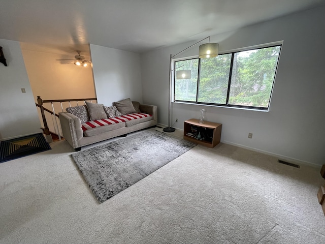 2323 Page Ave, Ann Arbor, MI 48104 - living room with a ceiling fan and carpet floors