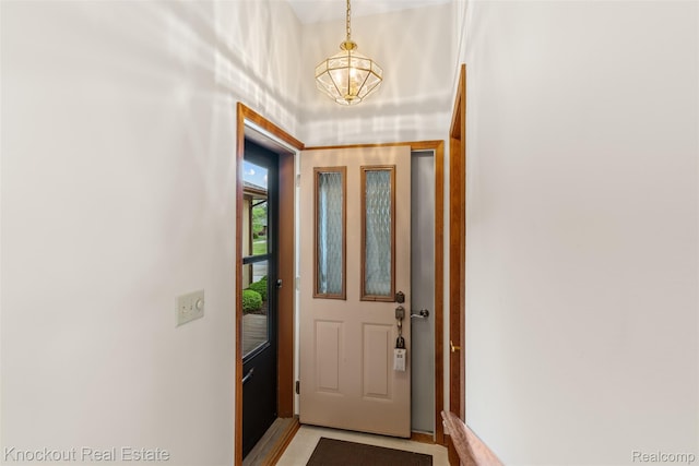 601 Churchgrove Rd, Frankenmuth, MI 48734 - entryway with a chandelier