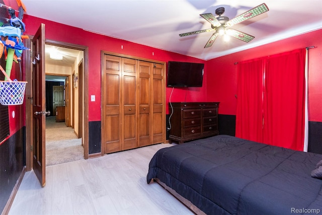 38649 Deerwood Ct, Northville, MI 48167 - bedroom with wood finished floors and ceiling fan