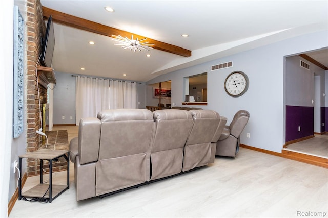 38649 Deerwood Ct, Northville, MI 48167 - living room with wood finished floors, baseboards, recessed lighting, and a brick fireplace