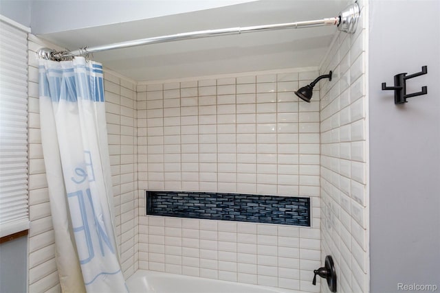 38649 Deerwood Ct, Northville, MI 48167 - bathroom with shower / tub combo with curtain