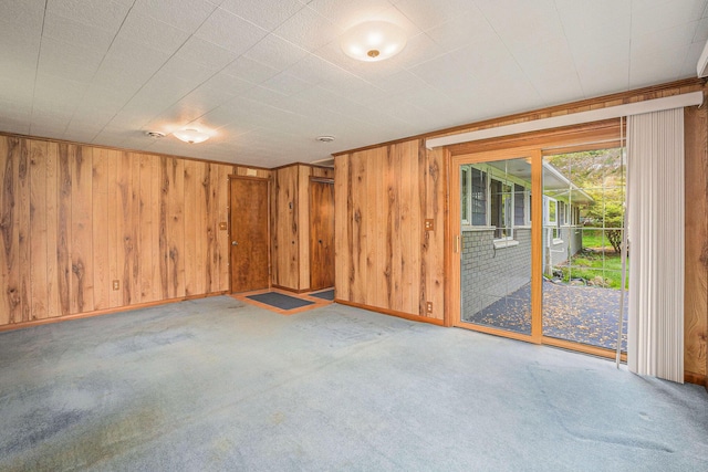 1269 Potomac Dr, Rochester Hills, MI 48306 - empty room with carpet floors, wood walls, and baseboards