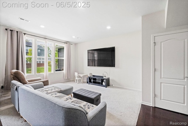 4782 Broomfield Way, Lake Orion, MI 48359 - living room with recessed lighting, baseboards, and dark wood-type flooring