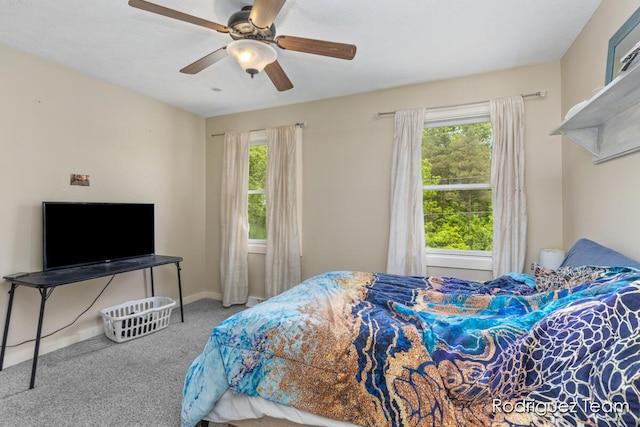 4160 Knapp Valley Dr NE, Grand Rapids, MI 49525 - bedroom with carpet, baseboards, and a ceiling fan