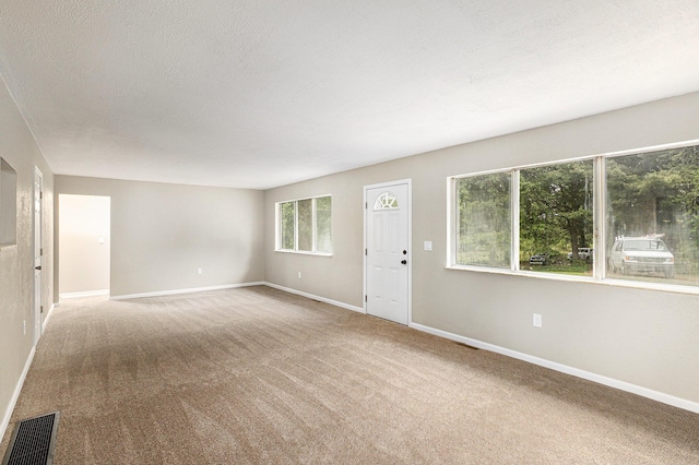6900 Welch Lake Rd, Grass Lake, MI 49240 - unfurnished living room with carpet floors, baseboards, and a textured ceiling