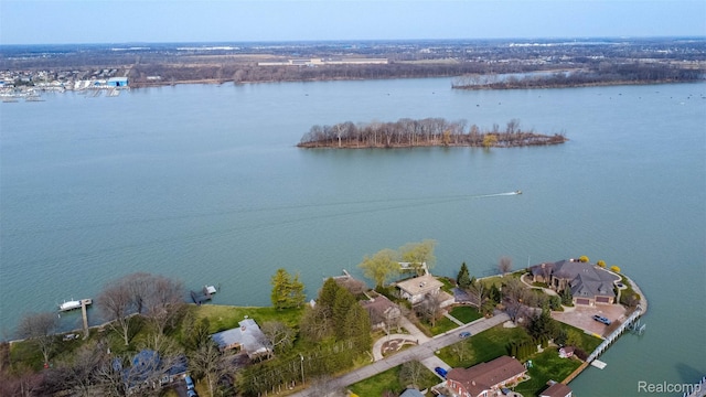 28220 Swan Island Dr, Grosse Ile, MI 48138 - aerial view of property and surrounding area with a large body of water