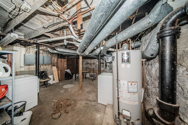 414 W Summit St, Ann Arbor, MI 48103 - unfinished basement with water heater and washer / dryer