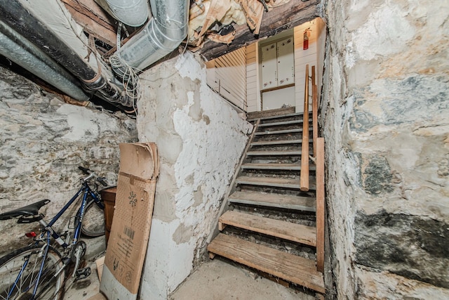 414 W Summit St, Ann Arbor, MI 48103 - stairway featuring unfinished concrete floors