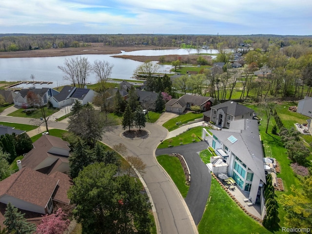 1363 Forest Bay Dr, Waterford, MI 48328 - aerial view of residential area with a large body of water