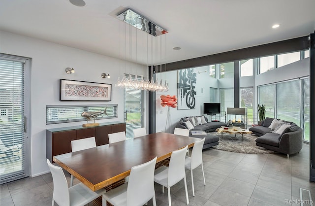 1363 Forest Bay Dr, Waterford, MI 48328 - dining room with tile patterned flooring and recessed lighting